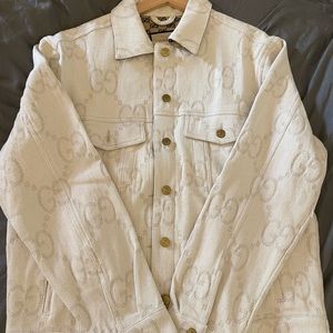 【HOLD】Gucci GG knit denim jacket